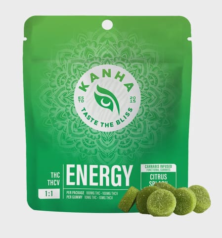 Kanha | Energy Citrus Splash (S) 1:1 | 10mg THC / 10mg THCV x 10 Gummies