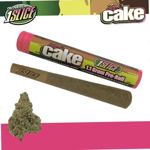 1slice - Zack's Cake - Indica Pre-roll - 1.1g