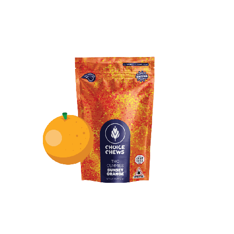 Choice Chews Gummies Sour Sunset Orange Sativa 100mg