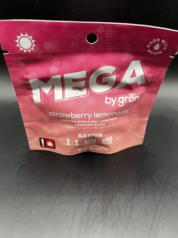Grön | 100MG | Strawberry Lemonade 1:1 THC/CBC (Sativa) MEGA Pearl