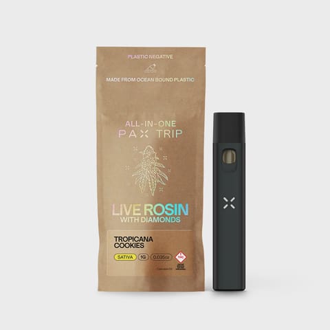 Tropicana Cookies 1g TRIP Live Rosin + Diamonds All-in-One Vape by PAX | Golden Rookie