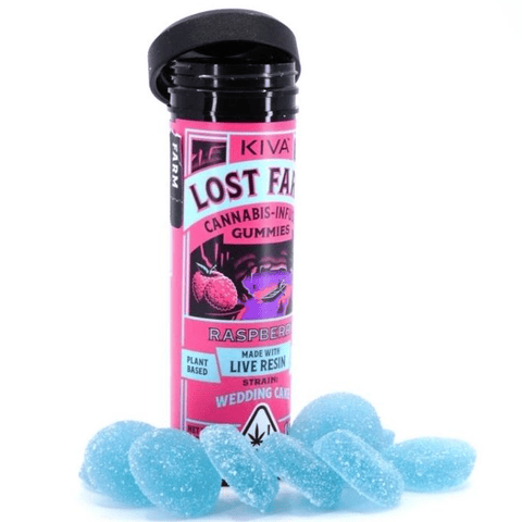 Lost Farm | Live Resin (Wedding Cake) Raspberry (I/H) | 10mg THC x 10 Gummies