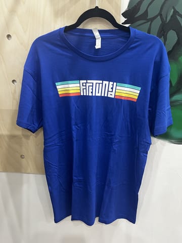 Cotton Heritage / Short Sleeve / Blue (5 Color Logo) / Large