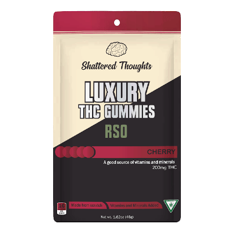 Cherry 200mg RSO Infused Gummies | Shattered Thoughts