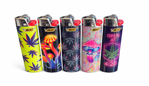 Bic Designer Lighters - Neon Weed (EACH)