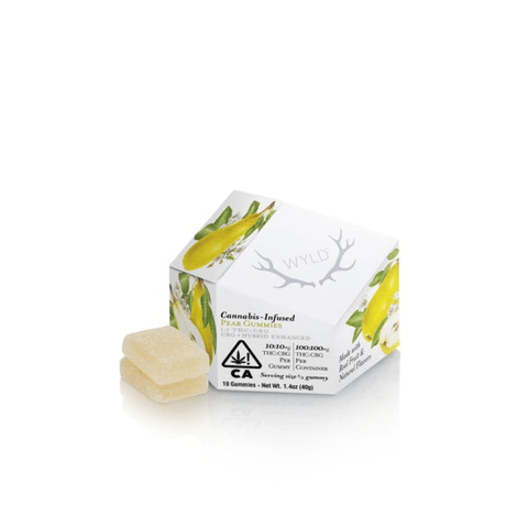 WYLD | Pear (H) 1:1 | 10mg THC / 10mg CBG x 10 Gummies