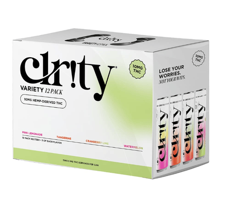 Clr!ty - Variety 12 Pack Seltzers - 10mg THC - 12oz - Regular