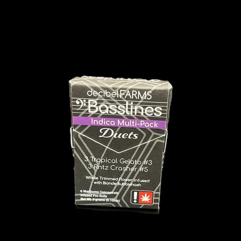 Bassline Duets 6PK Infused Joints Multi-PK INDICA (Decibel)