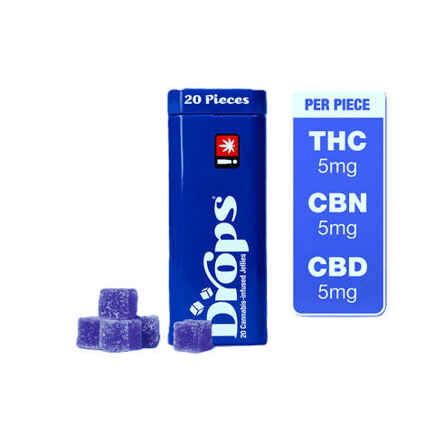 LIVE ROSIN GUMMIES | BLACK CURRANT | DEEP RELAXATION - 1:1:1/THC:CBD:CBN | INDICA | 100MG TOTAL | 20 PIECES