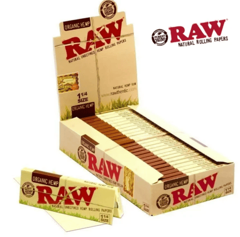 Raw Organic Hemp Rolling Papers - 1 1/4 Size (EACH) - Regular