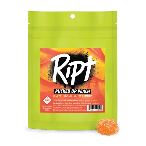 Pucked Up Peach Sativa 100mg Gummies