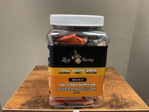 Lazy Monkey Durban Poison Sativa 4 Pack Gummies