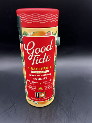 Good Tide | 100mg | Grapefruit 1:1:1 (Sativa) THC:CBD:CBC Gummies 10pk