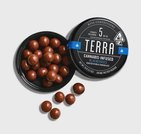Kiva | Terra Bites Chocolate Covered Blueberries | 5mg THC x 20 Bites
