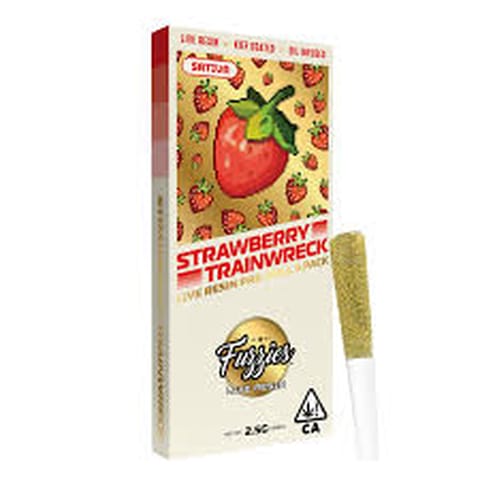 Fuzzies | Strawberry Trainwreck | Live Resin Infused Preroll | Sativa | 2.5g | 5pk