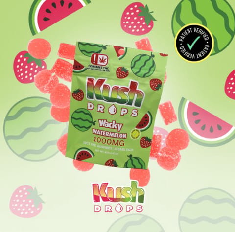 Kush Drops | 1000mg | THC Wacky Watermelon Gummy 10ct