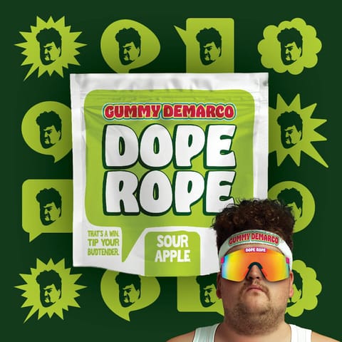 Sour Apple Smash | 200mg Gummies | Dope Ropes