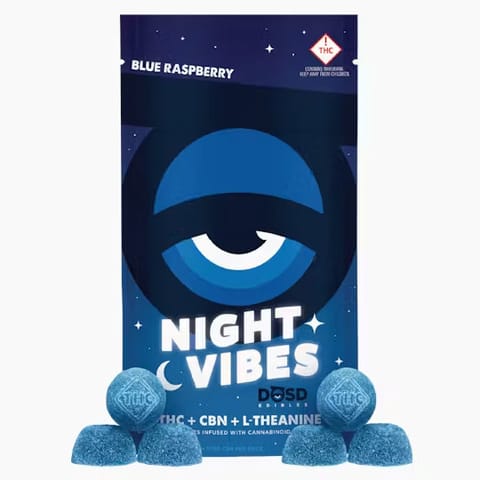 DOSD Nano Bites | Blue Raspberry Night Vibes 1:1 THC:CBN 100mg Rec