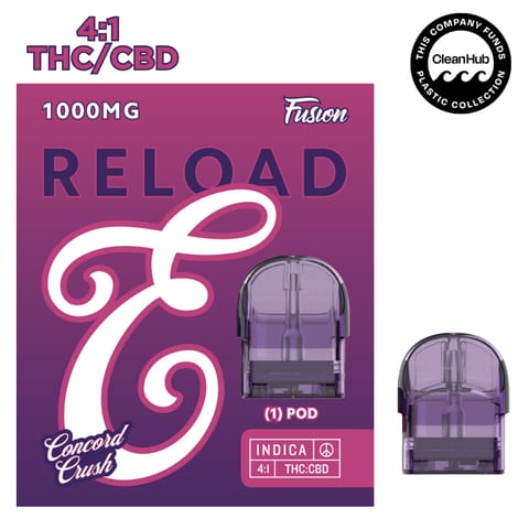 EUREKA 1000MG RELOAD FUSION - CONCORD CRUSH 4:1 THC:CBD