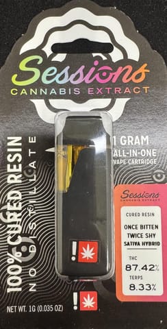 Sessions | Once Bitten Twice Shy | 1G | Cured Resin | Disposable Sessions | Once Bitten Twice Shy | 1G | Cured Resin | Disposable