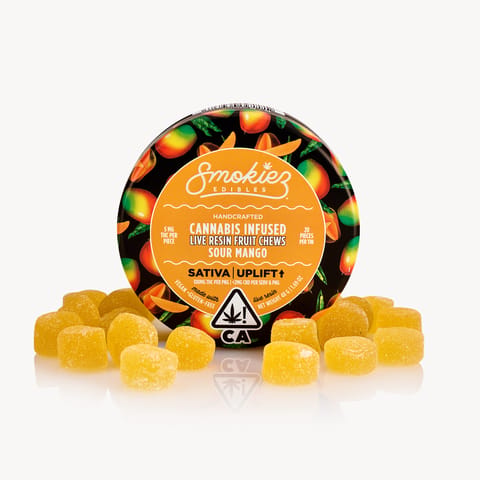 KB - SMOKIEZ - LIVE RESIN GUMMY - SOUR MANGO - 100MG