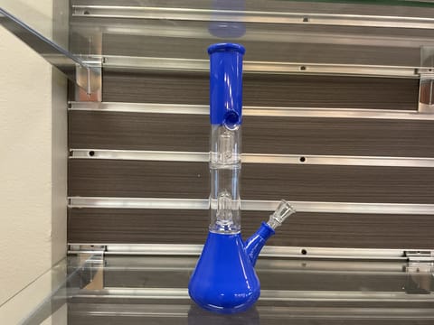 Tall Blue 2 Chamber Bong