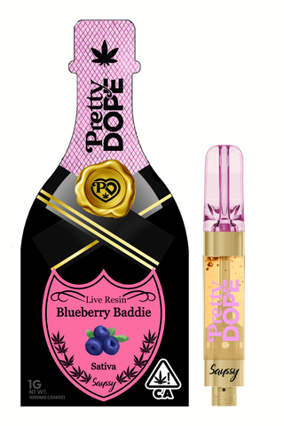 KB - PRETTY DOPE - LIVE RESIN VAPE - BLUEBERRY BADDIE - 1G