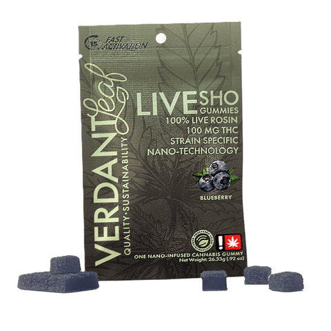 ROSIN NANO GUMMY | BLUEBERRY | 1:1 THC:CBN | CITRUS FUNK | SATIVA DOMINANT HYBRID | 100MG TOTAL | 1 SCORED GUMMY