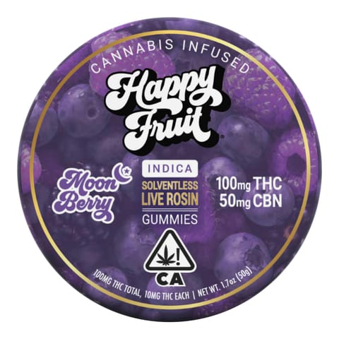 Happy Fruit - Moon Berry Live Rosin with Minor Cannabinoids - 100mg gummies
