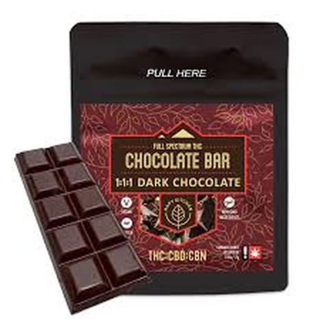 Dark Chocolate Bar 1:1:1 THC/CBD/CBN (Happy Kitchen)