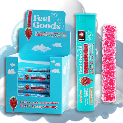 Razzleberry 100mg Gummy Straw (SATIVA) (Feel Goods)