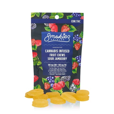 KB - SMOKIEZ - CBN GUMMY - 1:1 SOUR JAMBERRY - 200MG