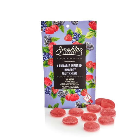 Sweet Jamberry 1:1 THC CBN Fruit Chews by Smokiez | Golden Rookie