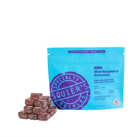 200MG Hash Rosin Gummies | Indica | Blue Raspberry