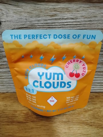 Yum Clouds Cherry Yuzu 1:1:1 THC/CBD/CBG