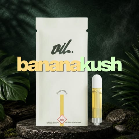 Banana Kush 1g Distillate Vape Cartridge by Oil by Craft | Golden Rookie
