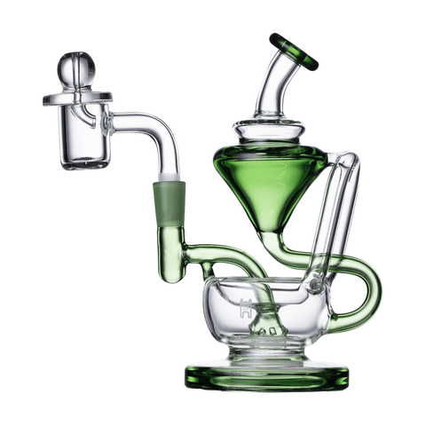 Human Grade | 5" Recycler Rig | Clear With Green Accent