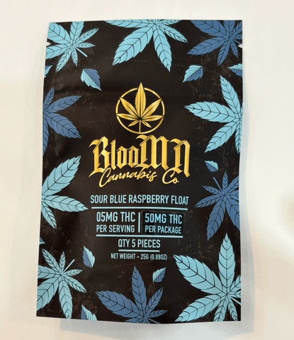 BlooMN Gummies Sour Blue Raspberry Float