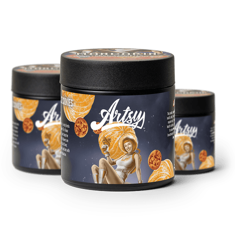Artsy Cannabis Eighth Jars | Mandarin Space Cookies 3.5g Rec - | Eighth