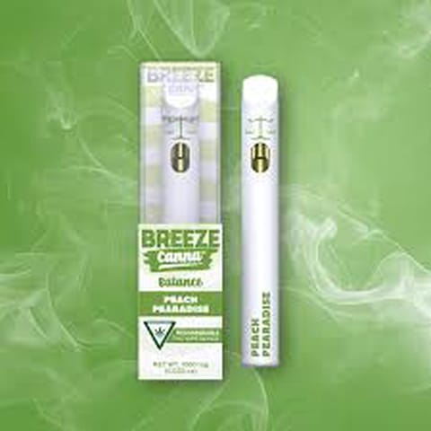 Peach Pearadise - Breeze Balance 1:1 CBD & THC - Disposable - 1g