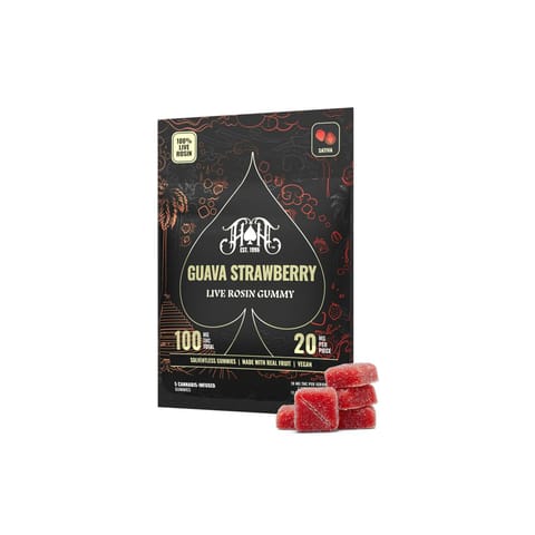 Heavy Hitters | Guava Strawberry Live Rosin | Edibles | 100mg | 5pk