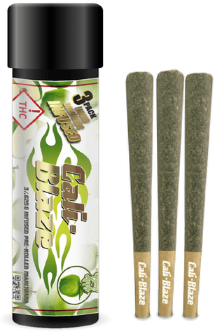 Cali Blaze - Green Apple (Orange Cookie Chem) 3-Pk Infused Pre Rolls