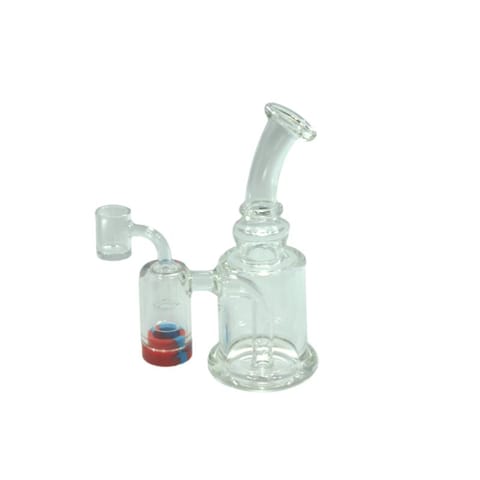 7" Dab Rig With 4mm Banger and Built In Reclaimer [Assorted Colors]