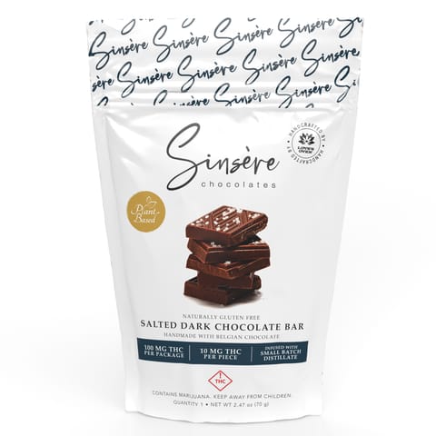 Sinsere Belgian Dark Chocolate Bar Salted 100mg
