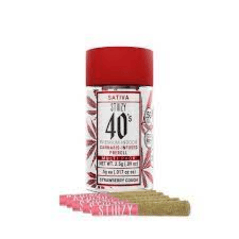 Stiiizy 40's | Strawberry Cough (S) | .5g x 5 Infused Preroll Joints