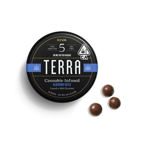 KB - KIVA - SOLVENTLESS CHOCOLATE - BLUEBERRIES X TERRA BITES - 100MG