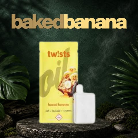 Baked Banana 2g Oil Twists Distillate All-in-One Vape by Oil by Craft | Golden Rookie