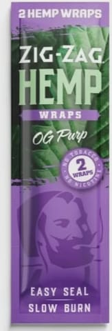 ZIG-ZAG Hemp Wraps 6-Pack - OG Purple (2 Wraps per Pack) 100% Natural Hemp, Slow-Burning Rolling Paper