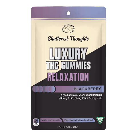 Blackberry | Relaxation Gummies | 200mg THC | 50mg CBG | 50mg CBN | Shattered Thoughts