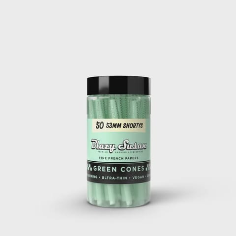 Green Paper Cones | 50ct Jar | Shortys | Blazy Susan |